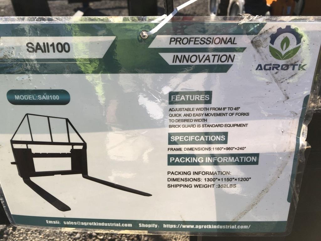 Unused Mower King 48in Forklift Attachment,