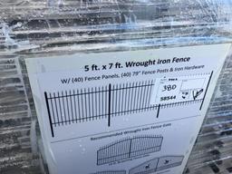 (40) Unused 7ft x 5ft Wrought Iron Site Fence