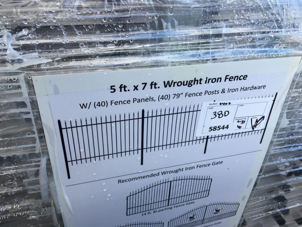 (40) Unused 7ft x 5ft Wrought Iron Site Fence