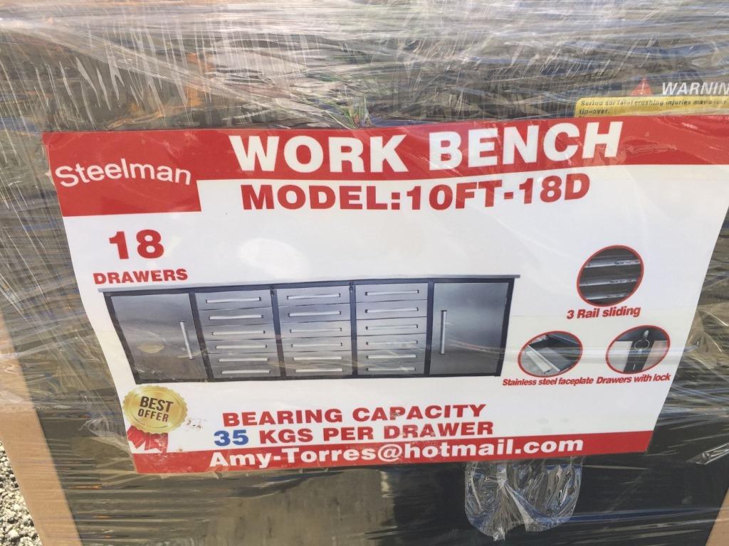 Unused 2024 Steelman 10ft Work Bench,
