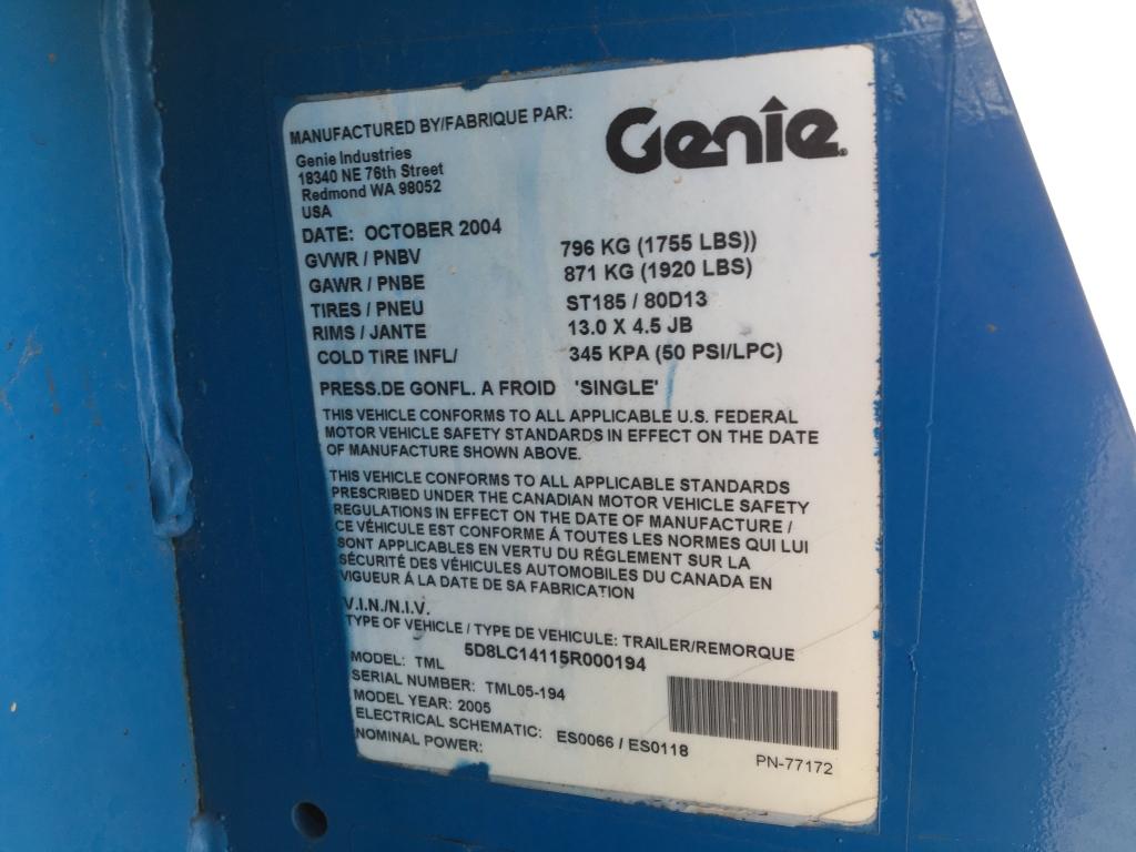 2005 Genie TML Light Tower,