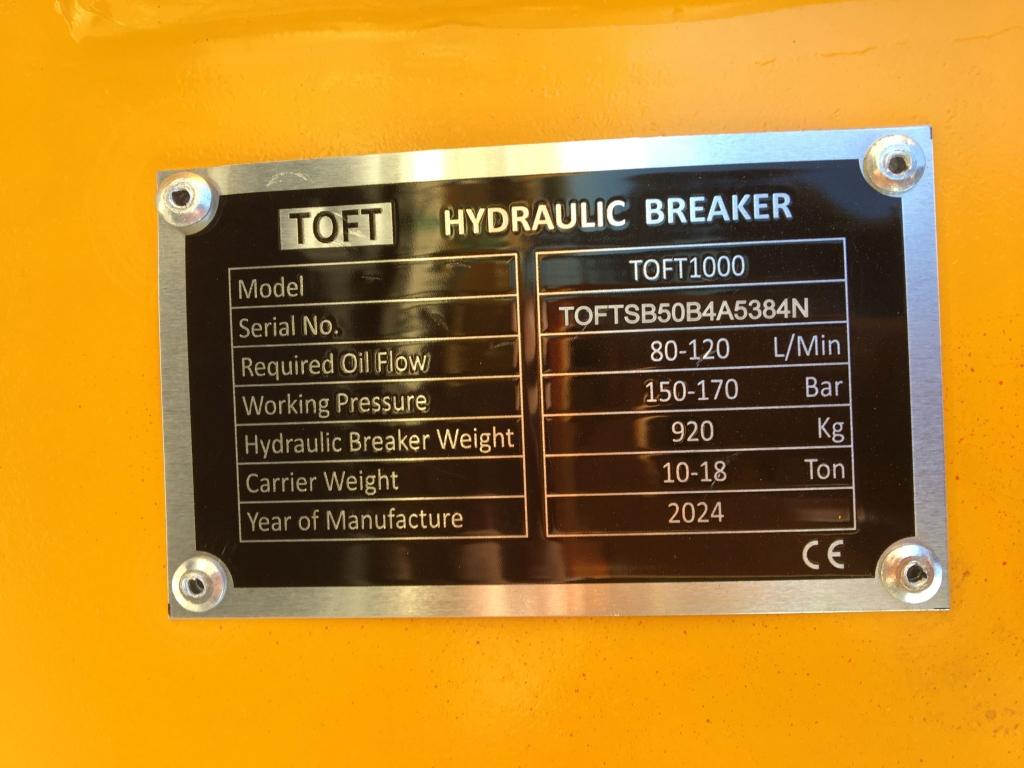 Unused 2024 TOFT 1000 Top Type Hydraulic Hammer