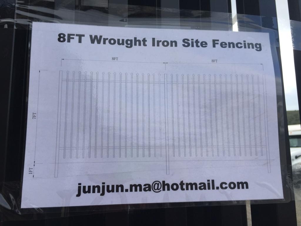 (28) Unused 8ft Wrought Iron Site Fence Panels.