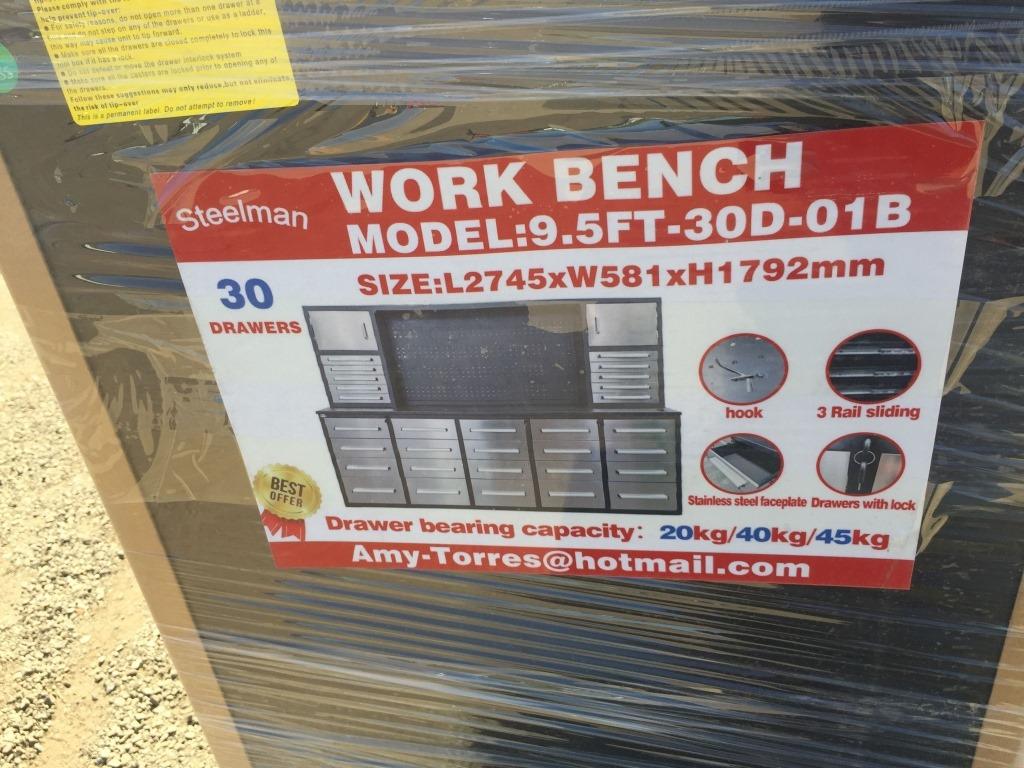 Unused Steelman 9.5ft Work Bench,