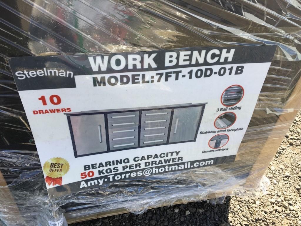 Unused Steelman 7ft Work Bench,