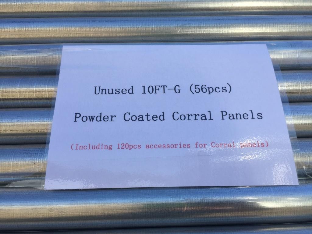 (56) Unused 10' Powder Coated Pipe Corral Panels.
