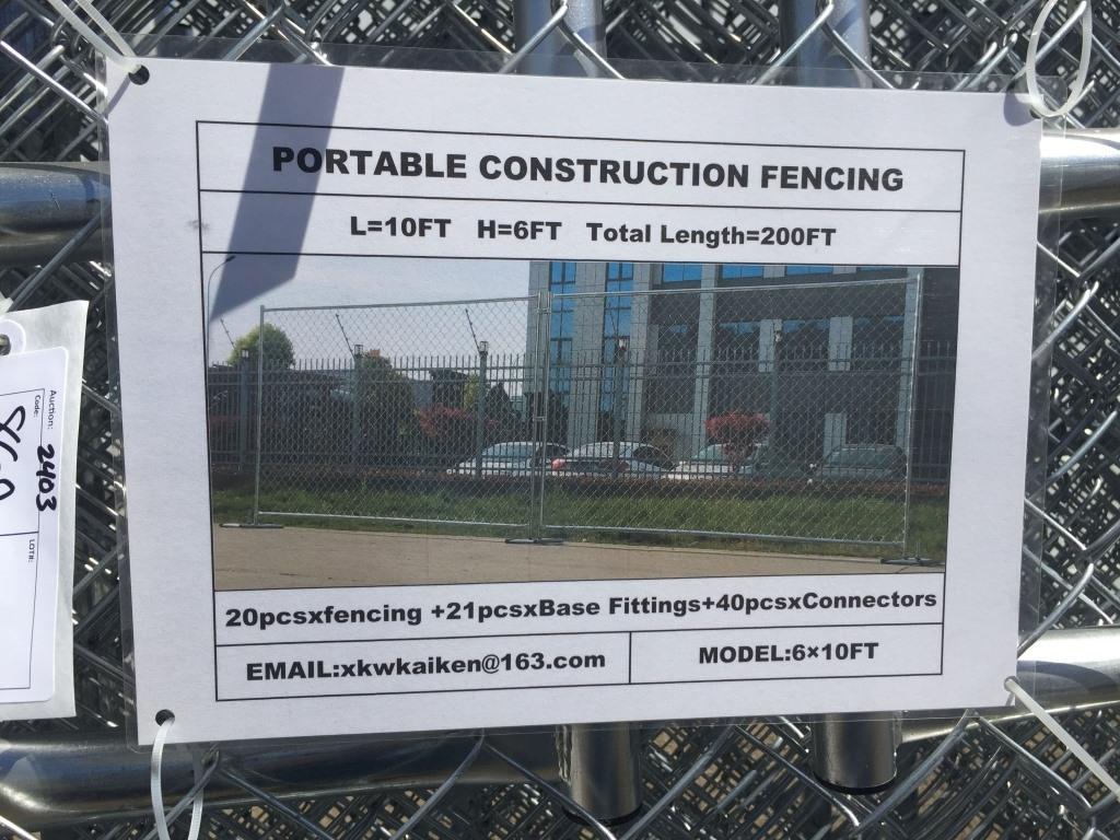 (20) 10ft x 6ft Portable Construction Fence