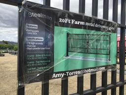 Unused Steelman 20ft Farm Metal Driveway Gate,