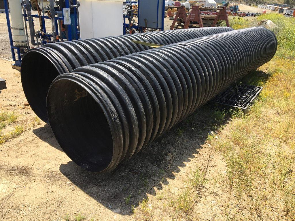 (2) 41in x 249in Corrugated Plastic Culvert Pipes.