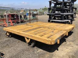 (2) 43in x 82in Wooden Material Flatbed Carts.