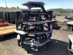 (4) Barco Hexagon Composite Picnic Tables