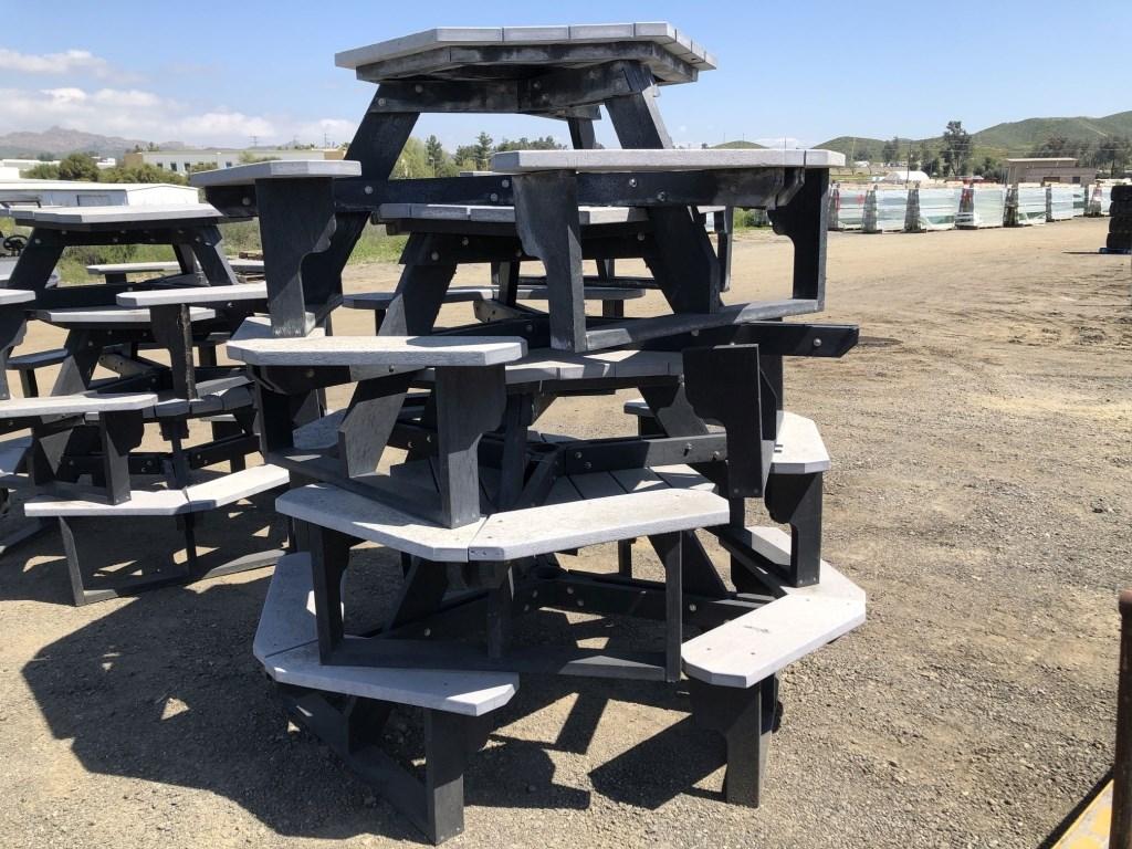 (4) Barco Hexagon Composite Picnic Tables