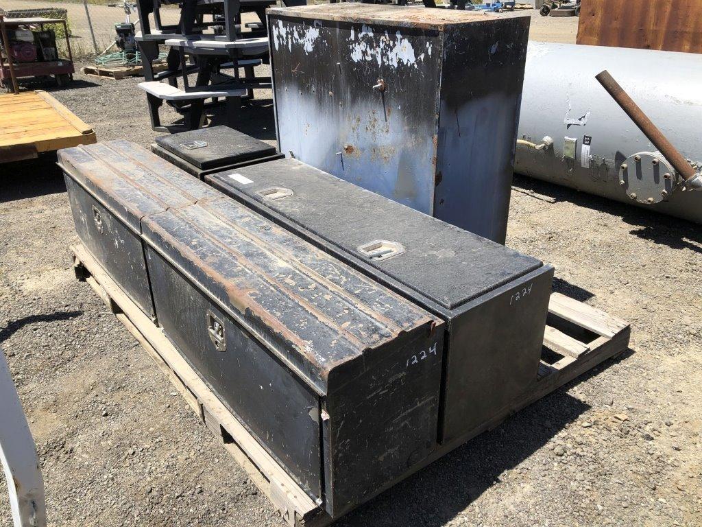 (4) Misc Lockable Truck Tool Boxes.