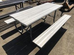 Aluminum Picnic Table w/Attached Benches.