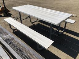 Aluminum Picnic Table w/Attached Benches.