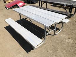 Aluminum Picnic Table w/Attached Benches.