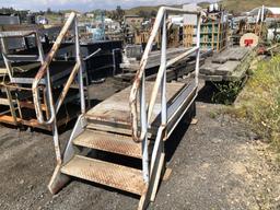 Metal Step-Up Loading Dock w/Stairs & Handrails.