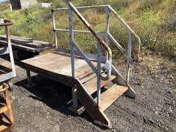 Metal Step-Up Loading Dock w/Stairs & Handrails.