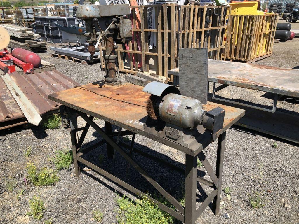 Drill Press and Brush Wheel Mounted on