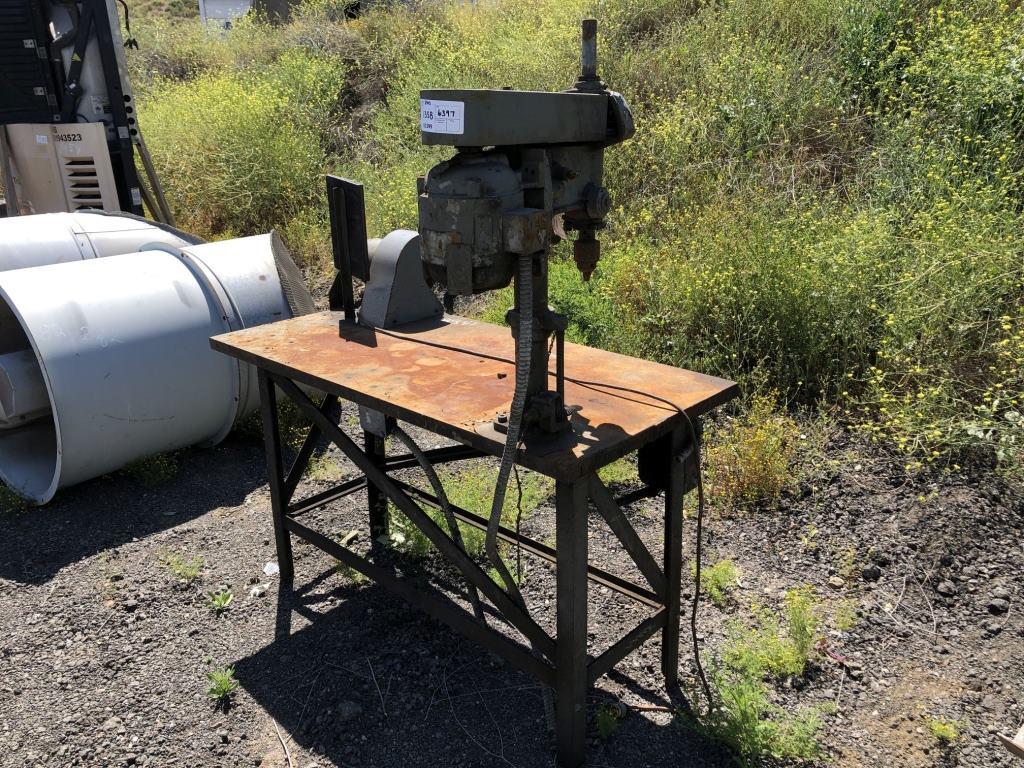 Drill Press and Brush Wheel Mounted on