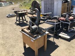 Bandsaw Mounted on Metal Table,