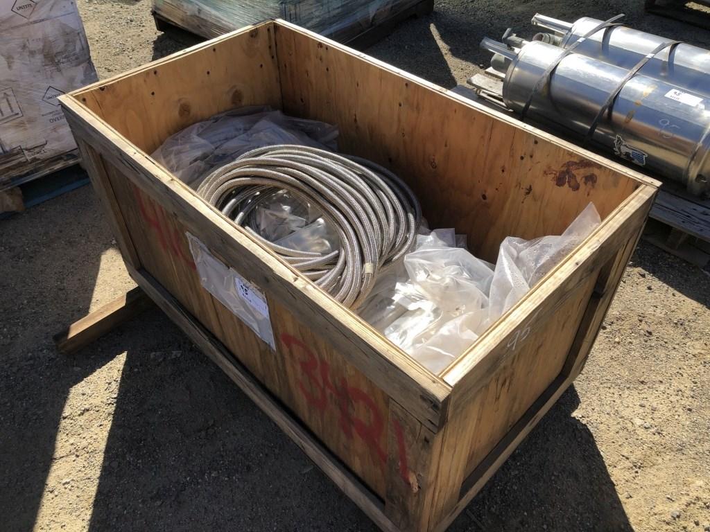 Crate of Misc Stainless Steel Braided Hoses.