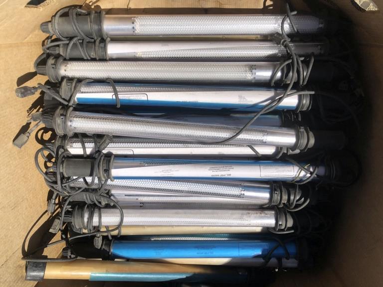 Crate of Misc Heavy Duty Fluorescent Lights.