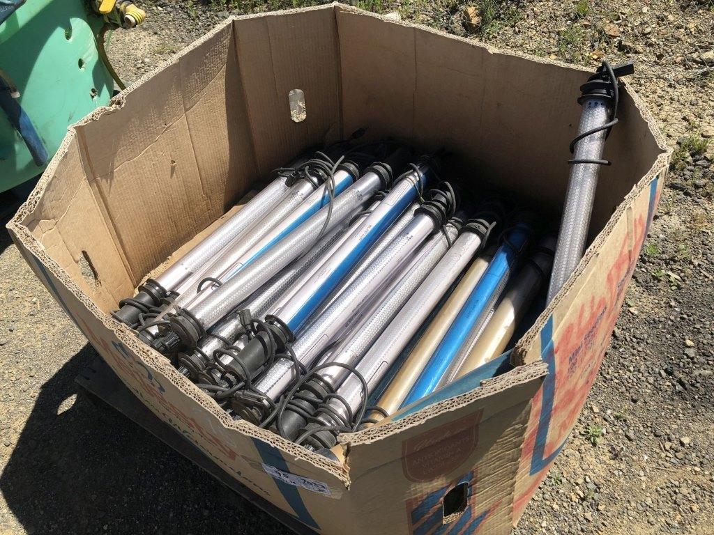 Crate of Misc Heavy Duty Fluorescent Lights.