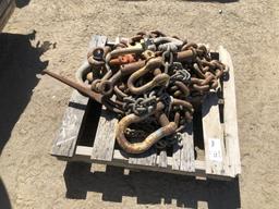 Pallet of Misc Chains, Hooks & Shackles.