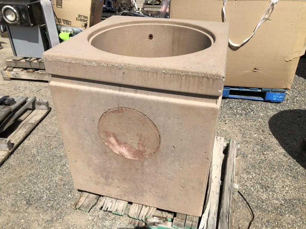 Concrete Trash Can Cover.