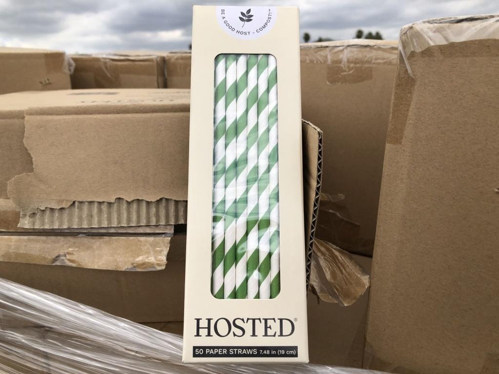 Pallet of Misc Hosted Paper Drinking Straws.