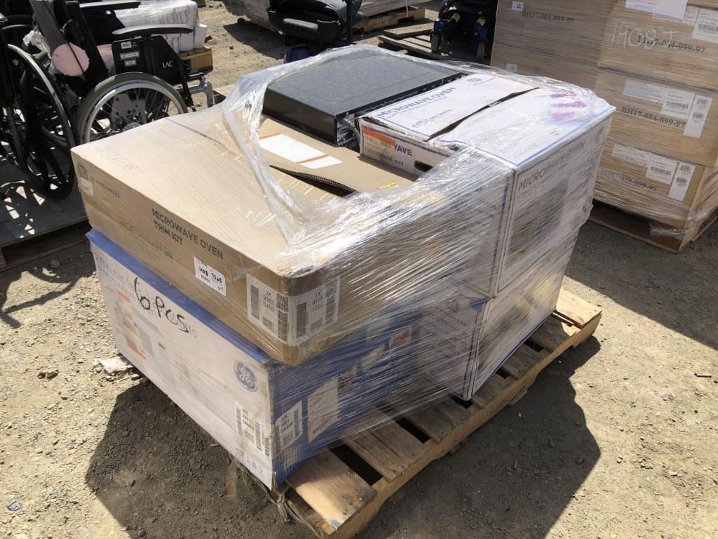 Pallet of (5) Misc Microwaves and Trim Kit.