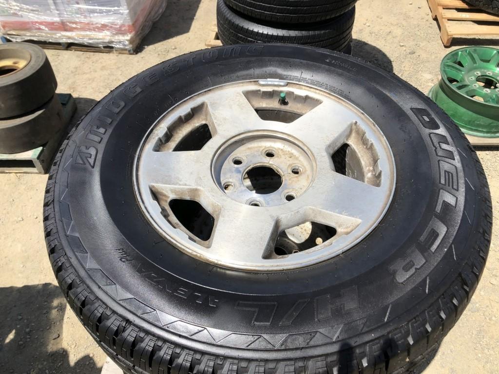 (4) Bridgestone P265/70R17 Tires & 6-Lug Rims.