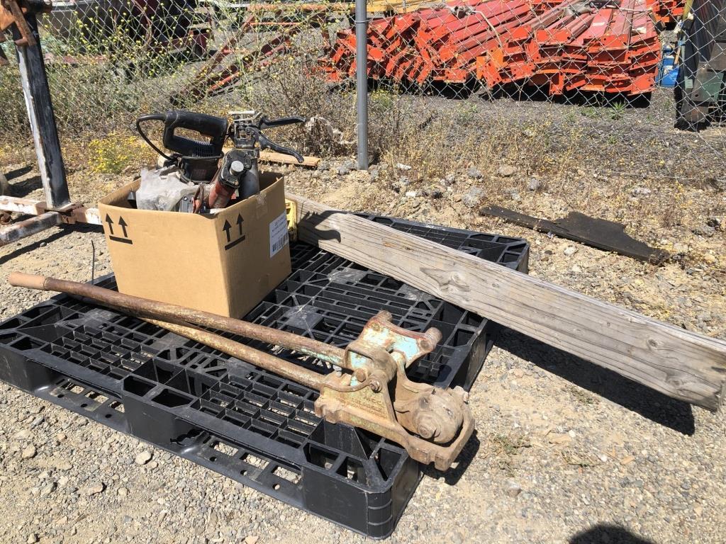 Pallet of Misc Tools Including Pipe Bender/Cutter,