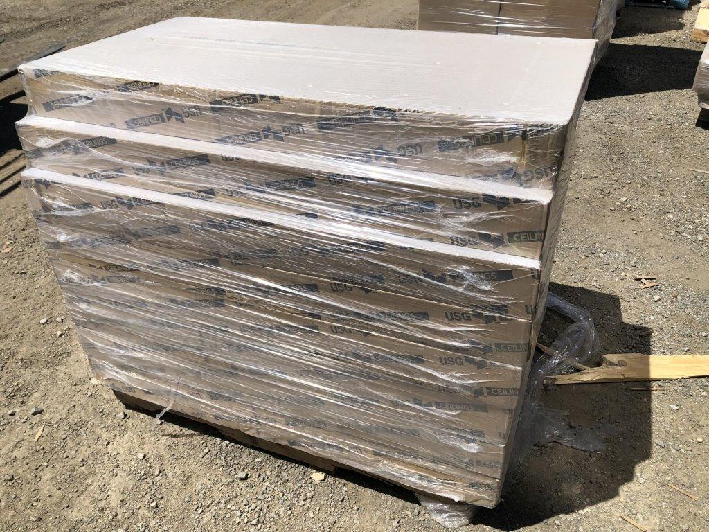 Pallet of 2ft x 4ft Acoustical Ceiling Tiles.