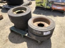 (2) 18x7x12 1/8 Solid Tires & Rims,