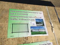 (20) Unused 4ft x 8ft Metal Diamond Mesh Fence