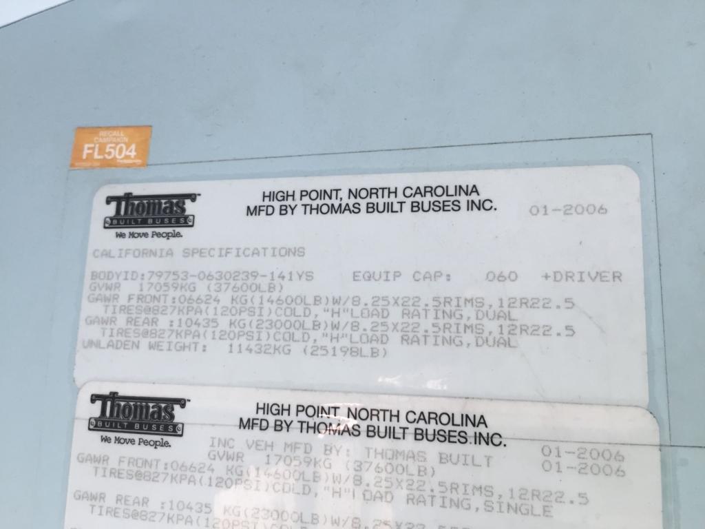 2007 Thomas HDX Bus,