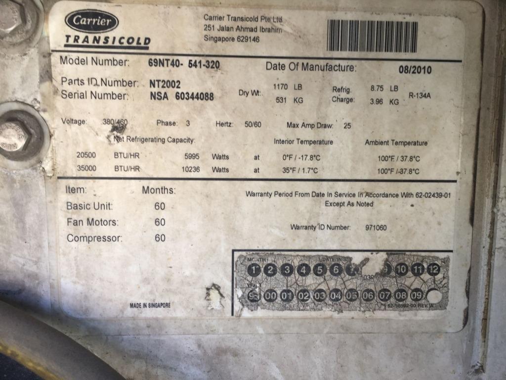 2010 40ft Refrigerated High Cube Container,