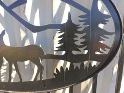 Unused 20ft Bi-Parting Iron Gate w/Deer Motif.