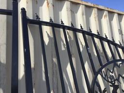 Unused 20ft Bi-Parting Iron Gate w/Deer Motif.