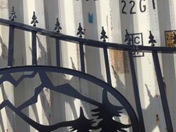 Unused 20ft Bi-Parting Iron Gate w/Deer Motif.