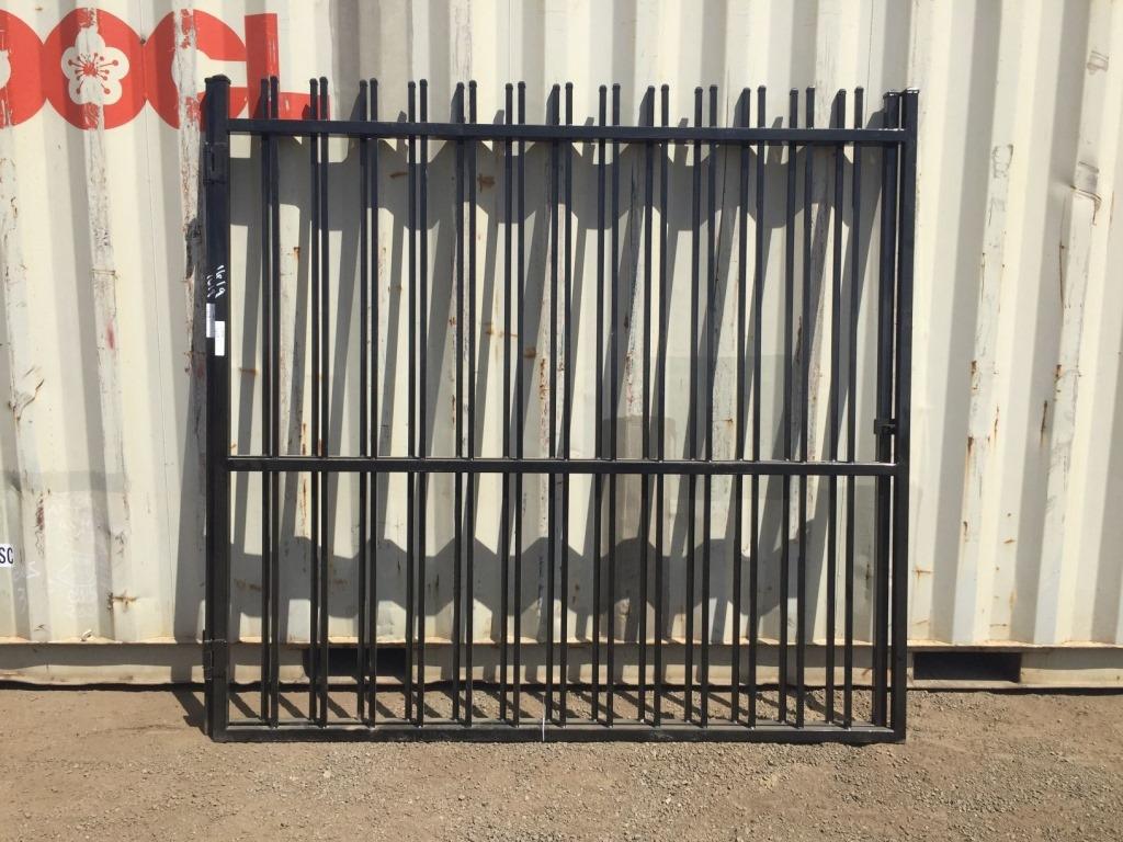 Unused 14ft Bi-Parting Iron Gate w/Plain Motif.