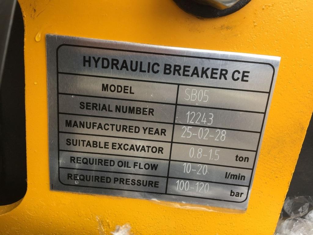 Unused Miva SB05 Hydraulic Breaker Attachment,