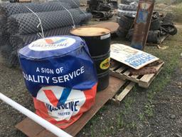 Pallet of Misc Vintage Gasoline Station Items,