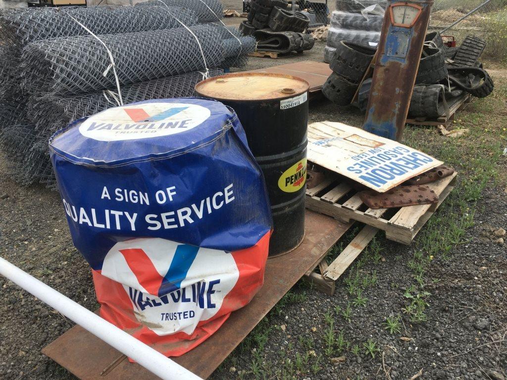 Pallet of Misc Vintage Gasoline Station Items,