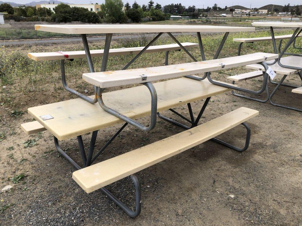 (2) 8ft Picnic Tables w/Attached Benches.