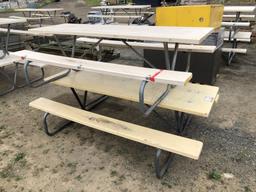 (2) 8ft Picnic Tables w/Attached Benches.