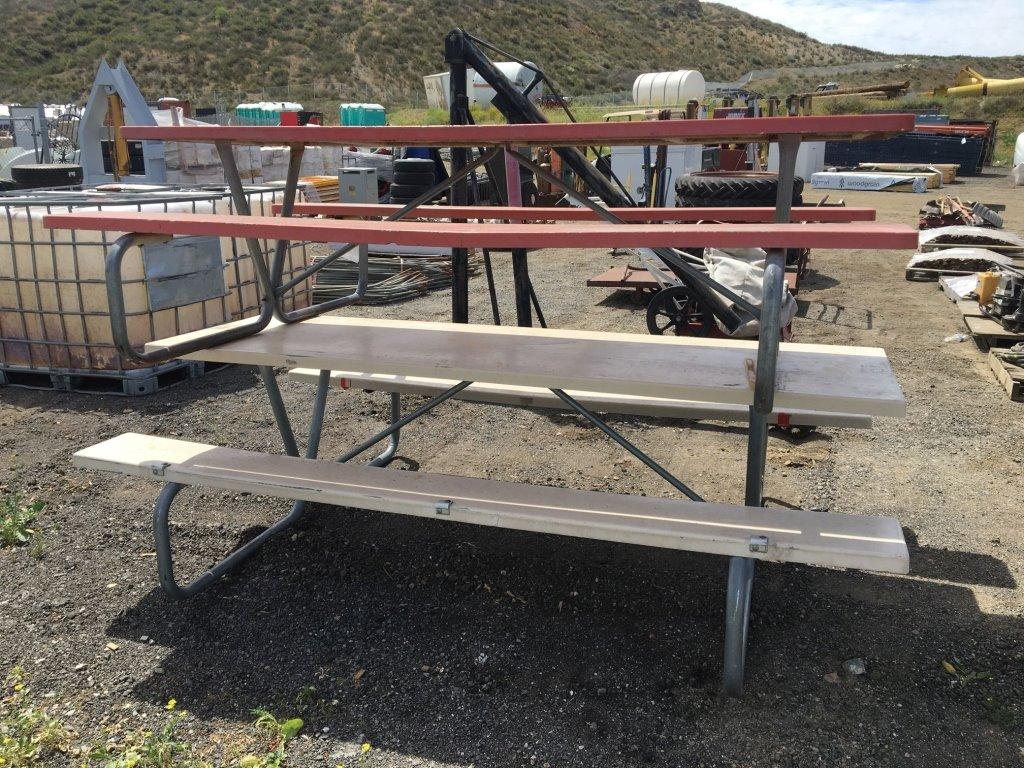 (2) 8ft Picnic Tables w/Attached Benches.