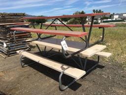 (2) 8ft Picnic Tables w/Attached Benches.